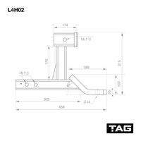 TAG Dual Use Tow Ball Mount - 50mm Square Hitch