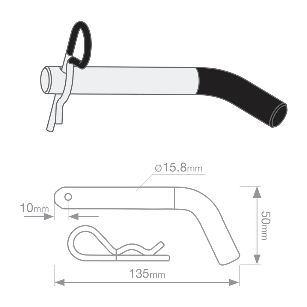 TAG Hitch Pin & R-Clip - Easy Grip