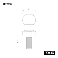 TAG Chrome Tow Ball - 50mm, 3.5 tonne