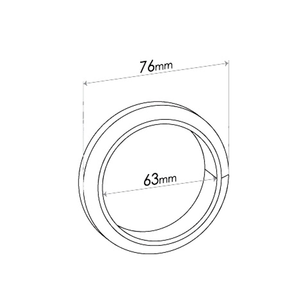 Double Taper Ring Gasket - ID 63mm, OD 76mm, THK 15.5mm, WIRE